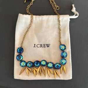 J.CREW Blue and Gold Statement Necklace